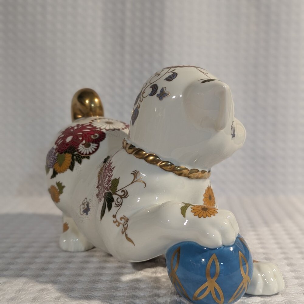 Franklim Mint "The Imperial Puppy of Satsuma" Hand Painted Fine Porcelain 1987 - Picture 4 of 11